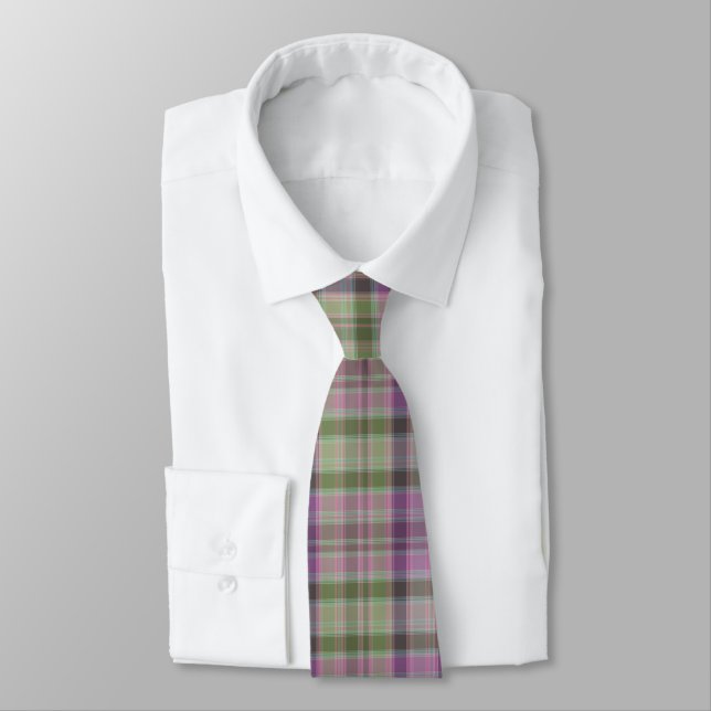 Green, lilac classic tartan.  tie (Tied)