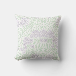 Green Lilac Floral Damask Pattern Cushion