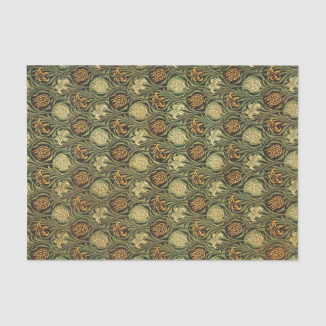 GREEN LILIES WILLIAM MORRIS Tissue Paper (Front)