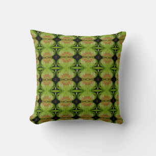 green lily pad pattern abstract black back cushion