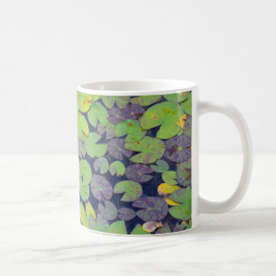 Green lily pad pattern coffee mug