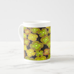 Green lilypad print bone china mug