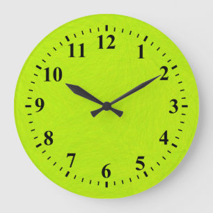 Green Lime Abstract Art Painting Large Clock