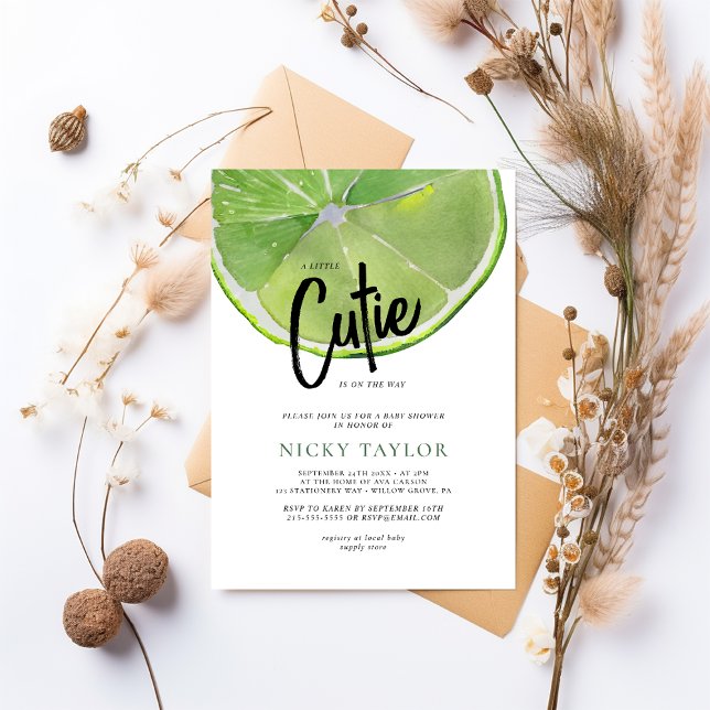 Green Lime Citrus Baby Shower Invitation (Creator Uploaded)