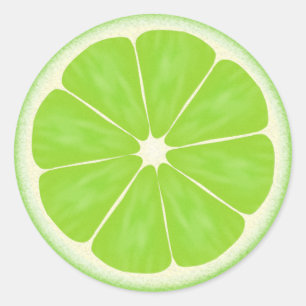 Green Lime Citrus Fruit Classic Round Sticker
