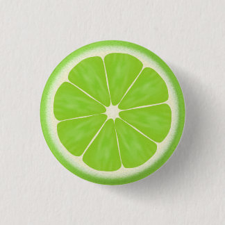 Green Lime Citrus Fruit Slice 3 Cm Round Badge