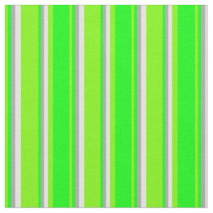 Green, Lime, Dark Grey, and Light Yellow Pattern Fabric