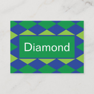 Green Lime Green Diamond Chequered Pattern Business Card