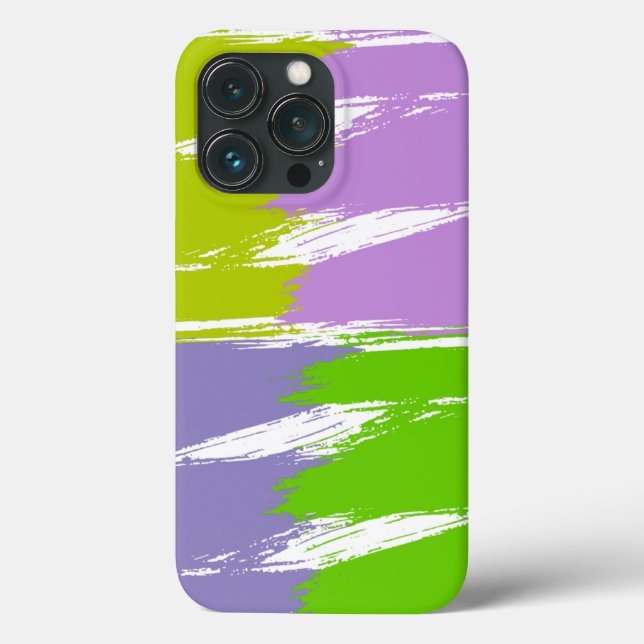Green Lime Lavender Lilac White Brush Stroke Paint Case-Mate iPhone Case (Back)
