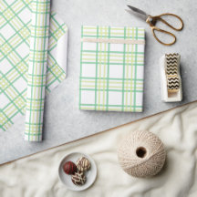Green Lime Pastel Plaid Pattern
