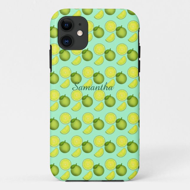 Green Lime Pattern Case-Mate iPhone Case (Back)