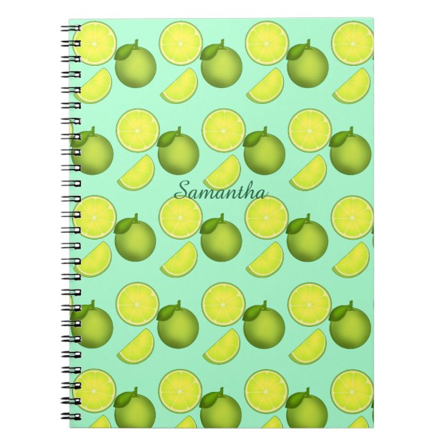 Green Lime Pattern Notebook (Front)