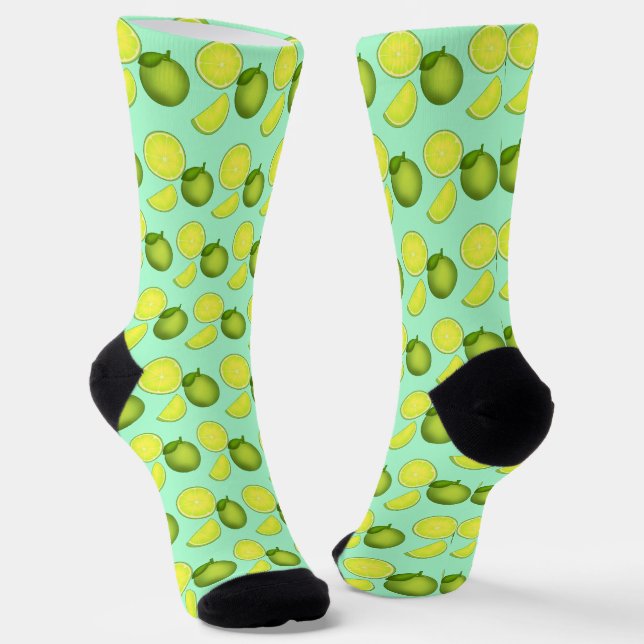 Green Lime Pattern Socks (Angled)