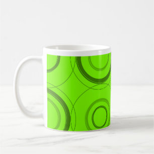 Green, Lime Retro Abstract Art Mug