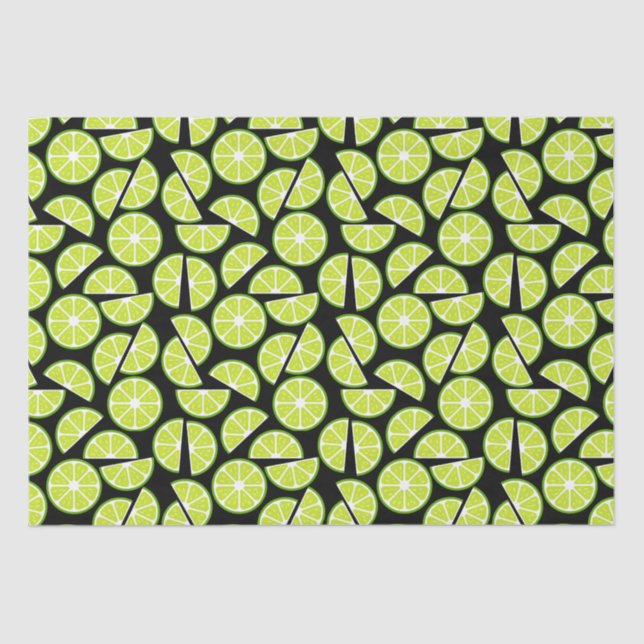 Green Lime Slice Citrus Fruit  Tissue Paper (Front)