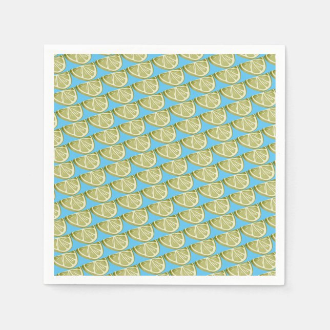 Green Lime Slice Pattern  Napkin (Front)