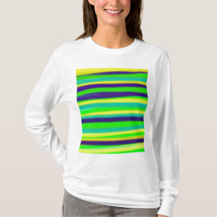 Green Lime Striped Abstract Art T-Shirt