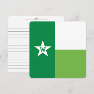 Green & Lime Texas Flag Note Card