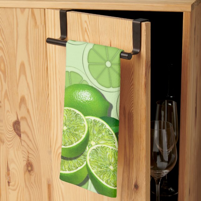 Green Limes Fruit Kitchen Design Kitchen Towel (Thirds Fold)
