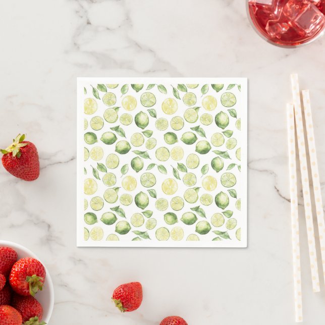 Green Limes Leaves Fruit Napkin (Insitu)