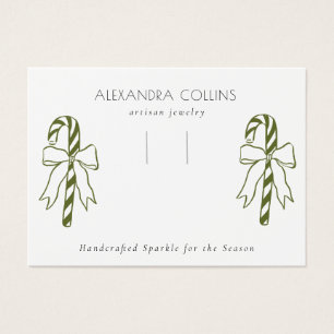 Green Line Art Candy Cane & Bow Hairclip Display