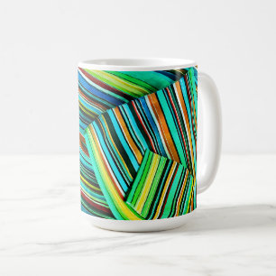 Green Line Illusion Design Coffee Mug