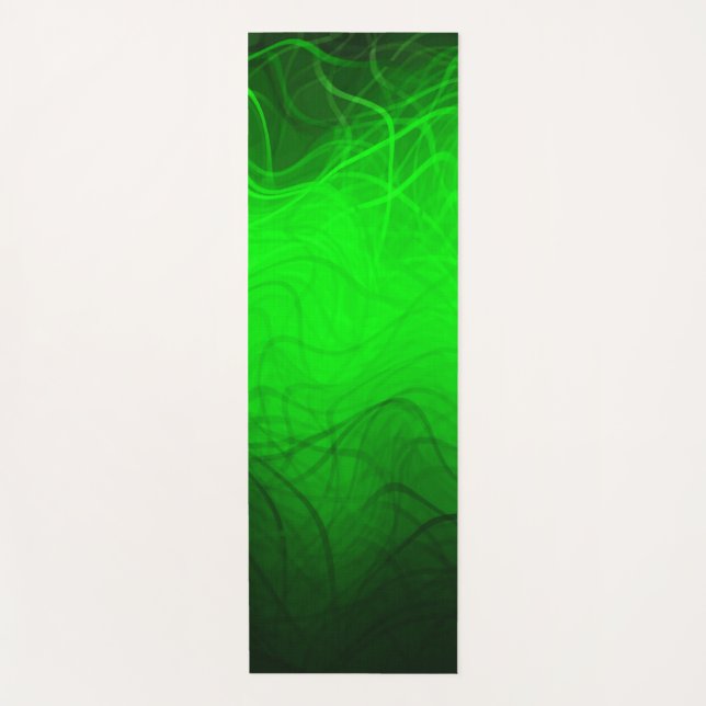 Green Linear Waves - Yoga Mat (Front)