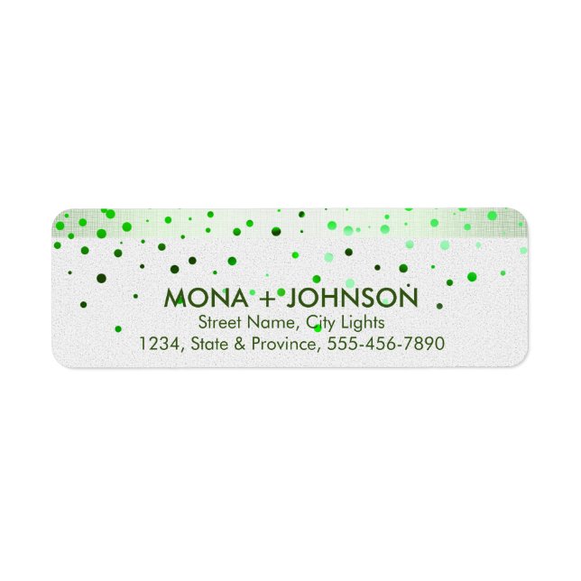 Green Linen Glitter Sparkle Confetti Dots Modern (Front)