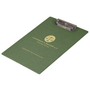 Green Linen Texture Law Scale Clipboard