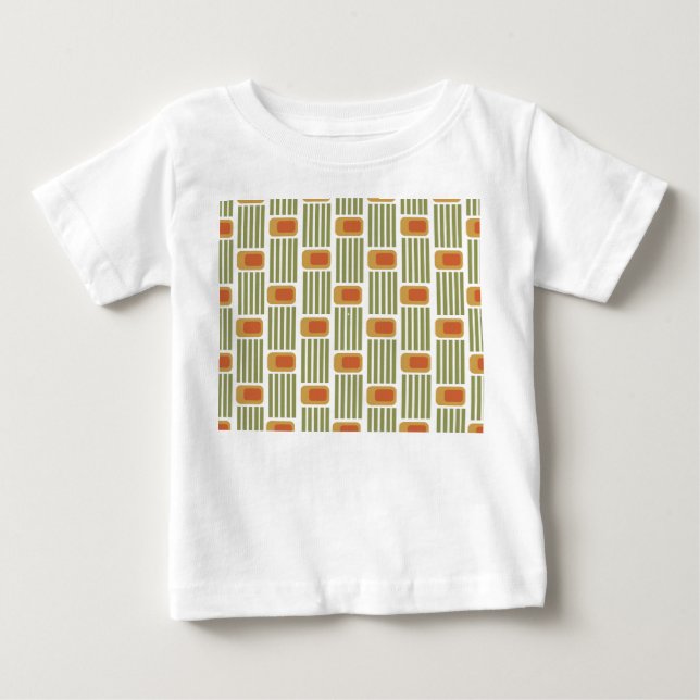 Green Lines and Boxes  Baby T-Shirt (Front)