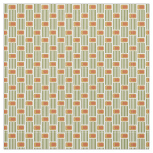 Green Lines and Boxes  Fabric