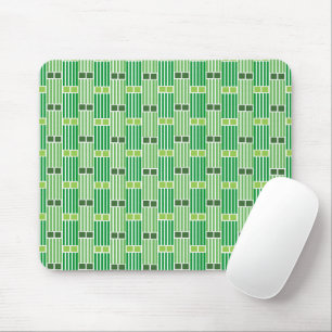 Green Lines and Boxes  Mouse Mat
