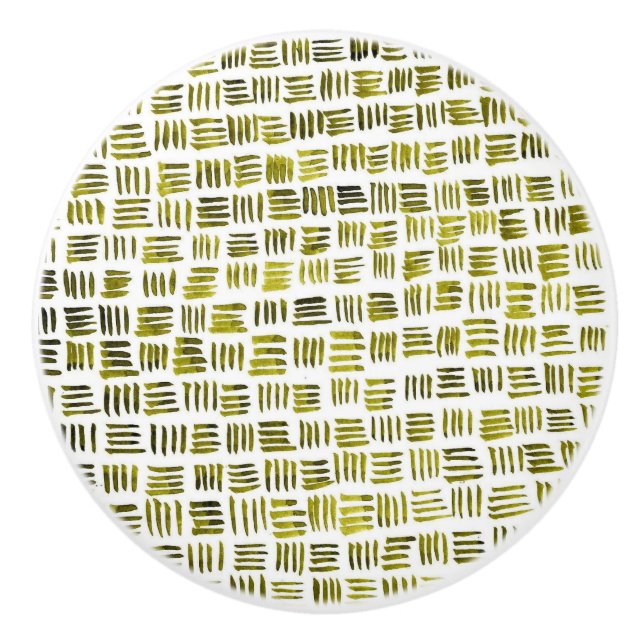 Green Lines Ceramic Knob (Front)