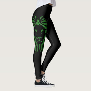 Green Lion Head Go Lions On Any Colour Leggings