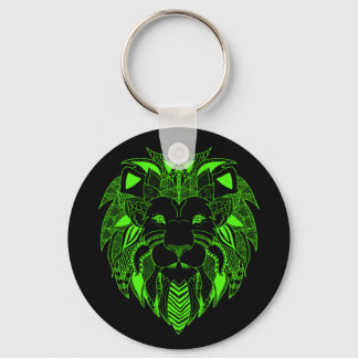 Green Lion With Background Colour of Your Choice Key Ring