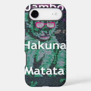 Green Lion with Pink Glasses "Hakuna Matata" Art 