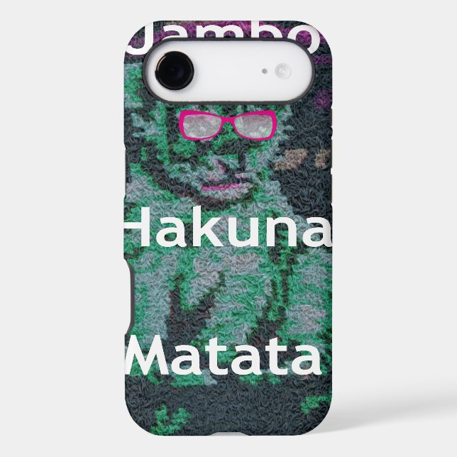 Green Lion with Pink Glasses "Hakuna Matata" Art  (Back)