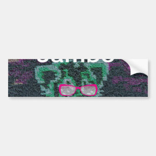 Green Lion with Pink Glasses "Hakuna Matata" Art   Bumper Sticker