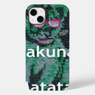 Green Lion with Pink Glasses "Hakuna Matata" Art  Case-Mate iPhone 14 Plus Case