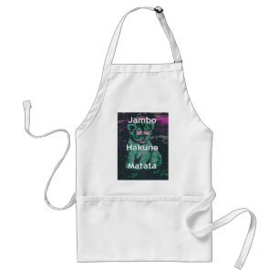 Green Lion with Pink Glasses "Hakuna Matata" Art   Standard Apron