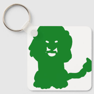Green Lion Zodiac Silhouette Keychain