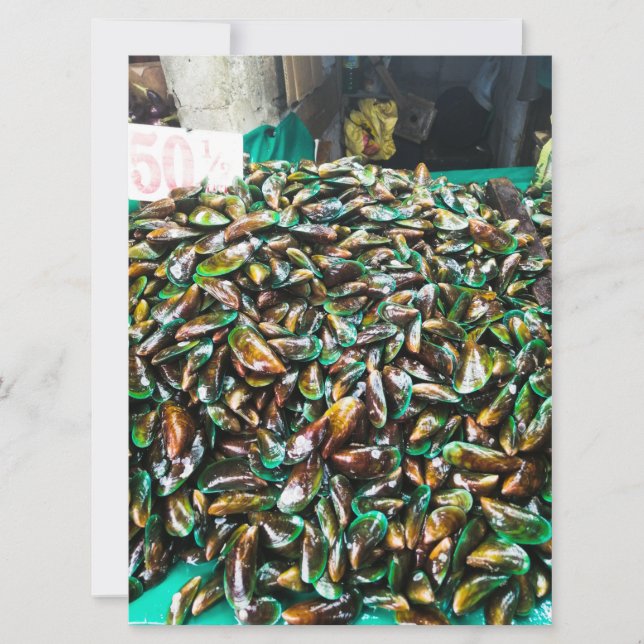 Green Lipped Mussels For Sale Invitation (Front)