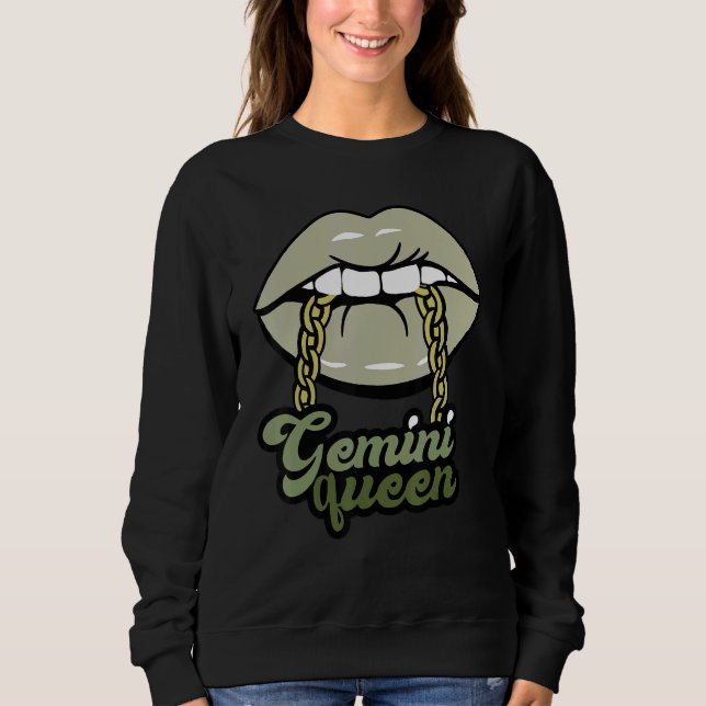 Green Lips Gemini Queen Sweatshirt (Front)