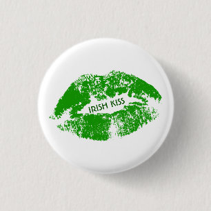 Green Lips Irish Kiss 3 Cm Round Badge