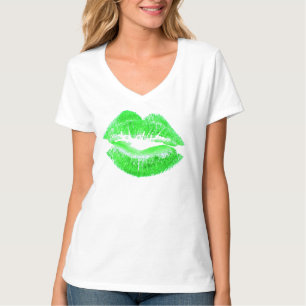 Green Lips Kiss Me I'm Irish St. Paddy's Day Shirt