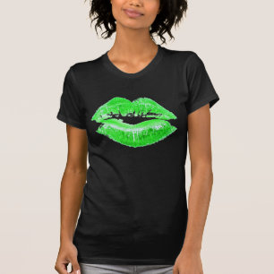 Green Lips Kiss Me I'm Irish St. Paddy's Day Shirt