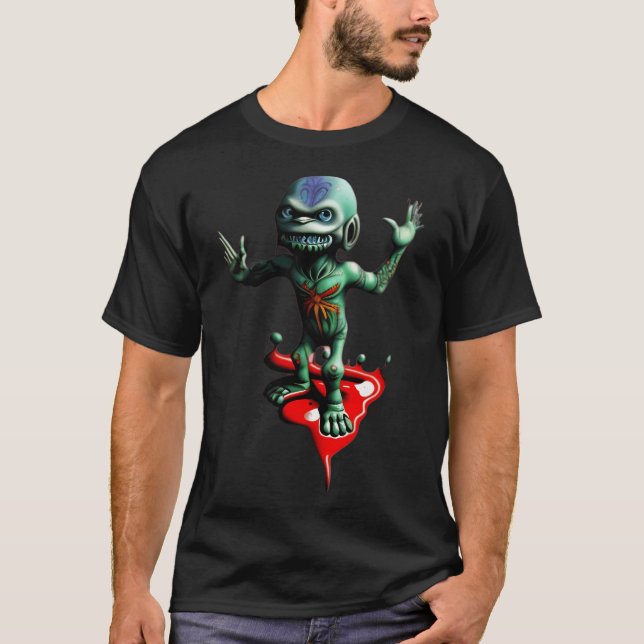 Green Little Alien T-Shirt (Front)