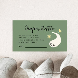 Green Little Boo Diaper Raffle Ticket Enclosure Card