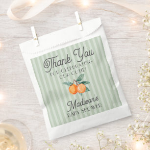 Green Little Cutie Citrus Baby Shower Cookie Favour Bags