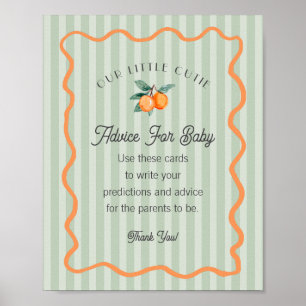 Green Little Cutie Citrus Shower Advice for Baby Poster